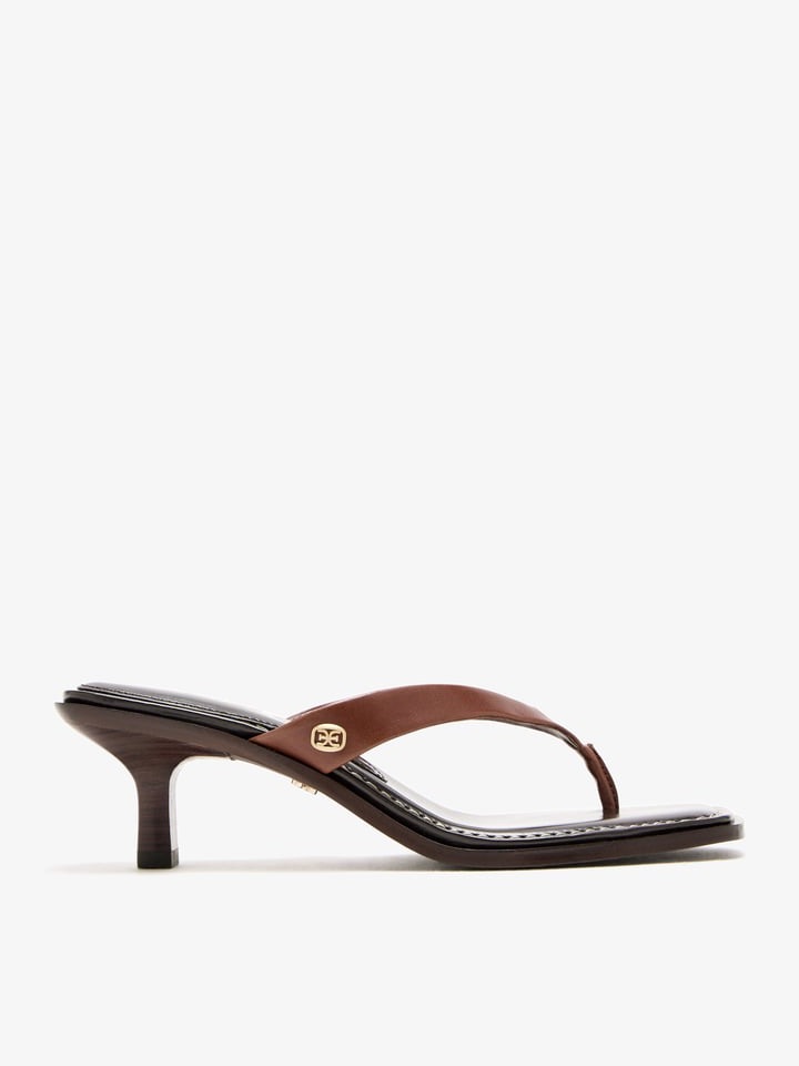 Nib Sam Edelman Dollie Thong Sandals Size 8.5 Brandy Leather